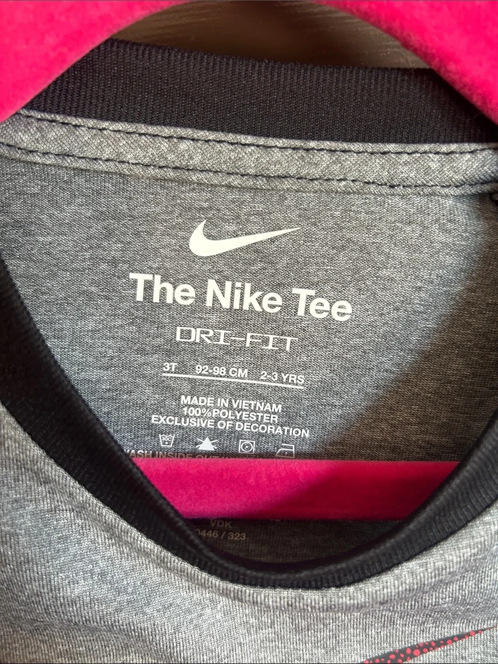 Nike Kids Gray & Black Long-Sleeve Tee with Red Accent Swoosh